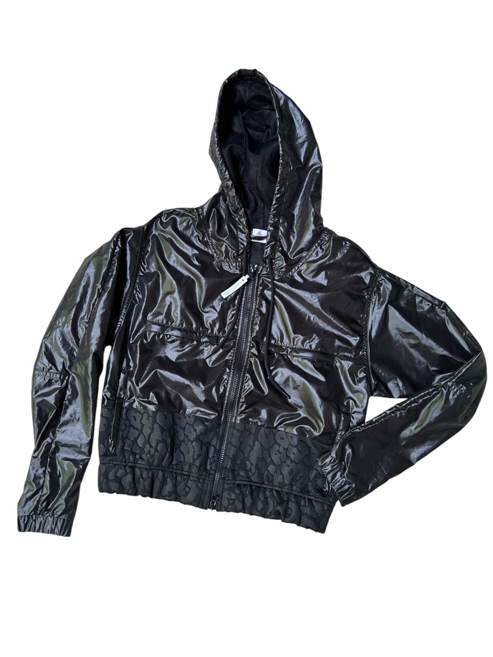 adidas Stella McCartney Climastorm Python Windbreaker Jacket Shiny Black, Small